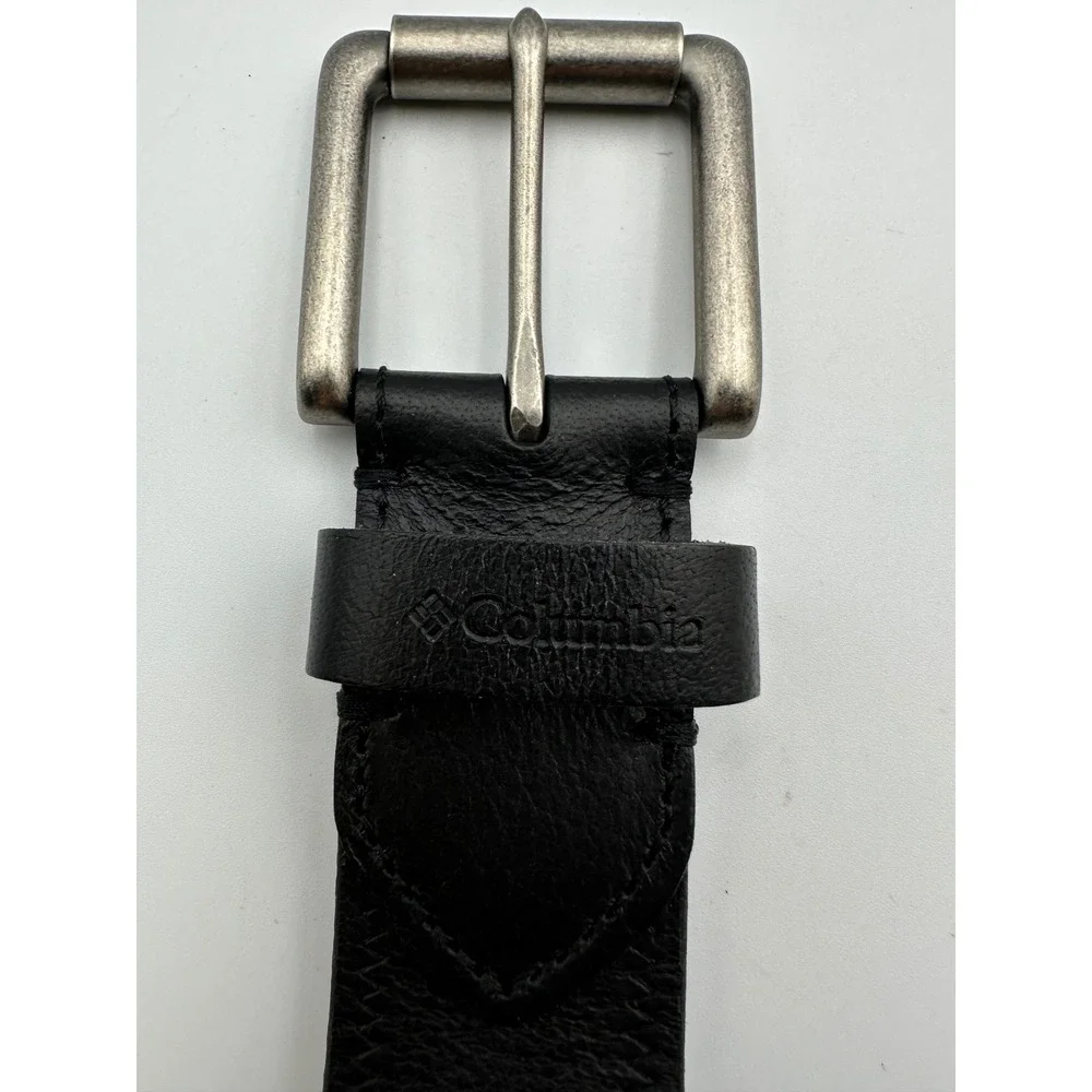 Columbia Leather Belt L 38-40 Black Rugged Stitch Gorpcore Outdoor Casual Work